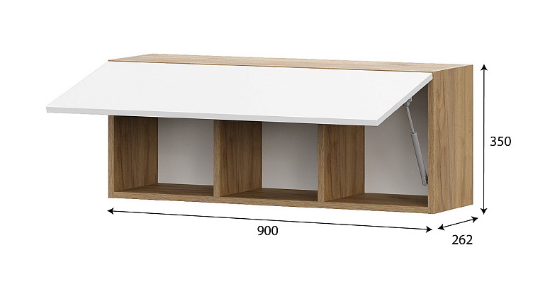 Шкаф навесной SV-МЕБЕЛЬ (МС Милан К) Дуб Золотой/Белый Матовый - фото2