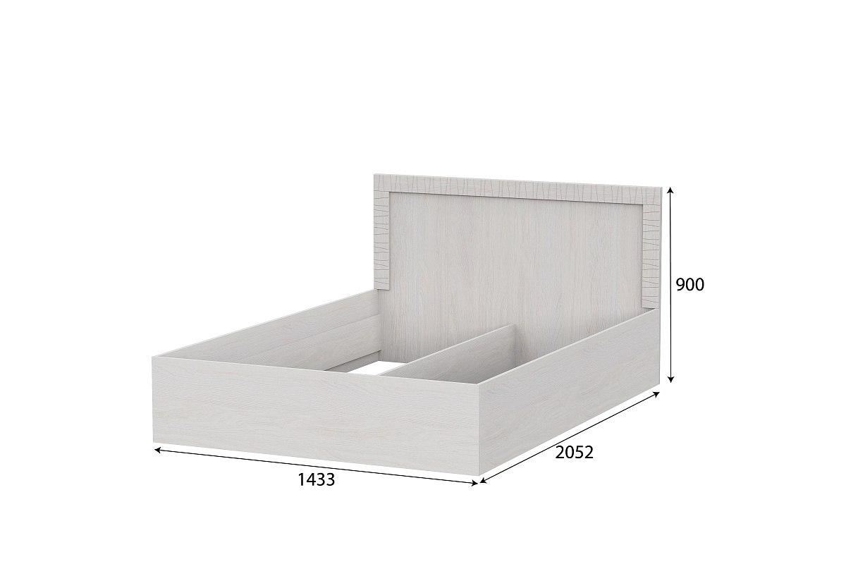 Кровать SV-МЕБЕЛЬ (МС Гамма 20 К) Серия №4 двойная универс. 1.4х2.0 Ясень анкор светлый/Сандал св. - фото2