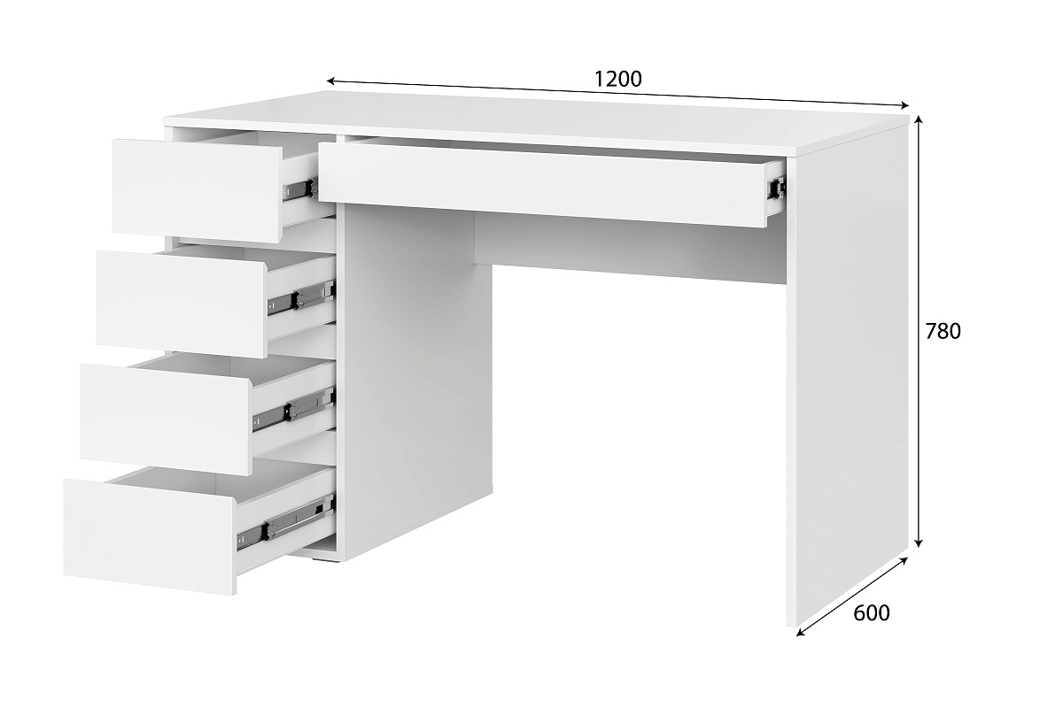 Стол компьютерный SV-МЕБЕЛЬ К №13 Серия 2 Белый глянец - фото3