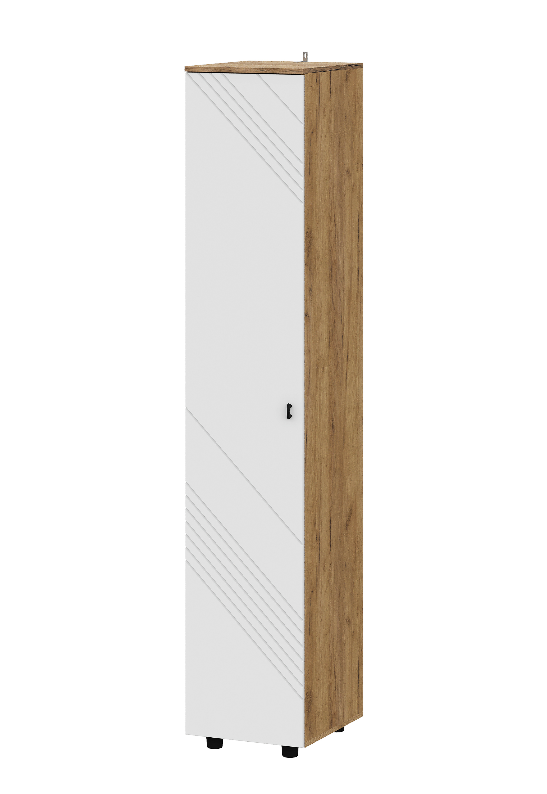 Пенал NN Мебель (МС Байкал К) Дуб Золотой/Белый матовый  - фото