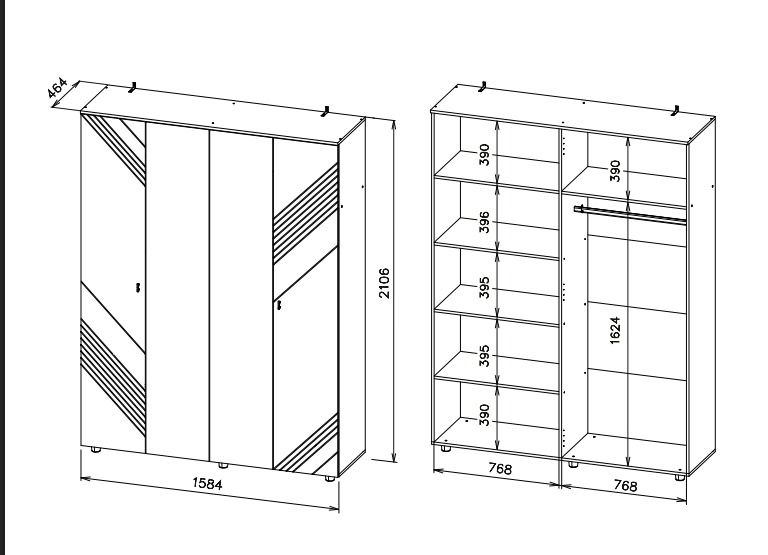Шкаф NN Мебель (МС Байкал К) Дуб Золотой/Белый матовый, четырехстворчатый (SAFE) - фото3
