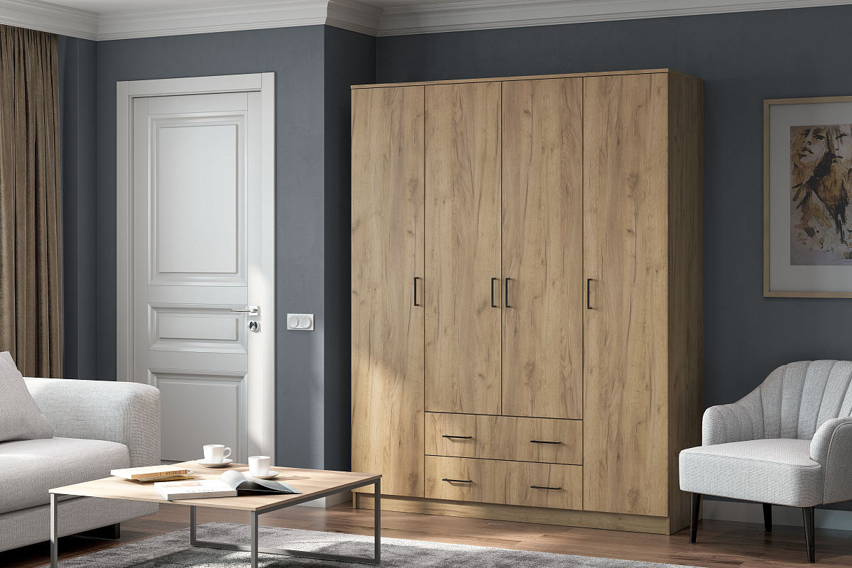 Шкаф NN Мебель ШК 1 (Серия 2) Дуб золотой - фото4