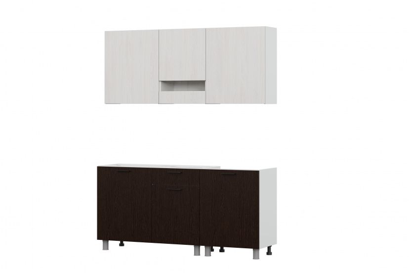 Кухонный гарнитур SV-МЕБЕЛЬ "Розалия" без столешницы (1,7 м) Ясень Анкор светлый/Дуб Венге  - фото3