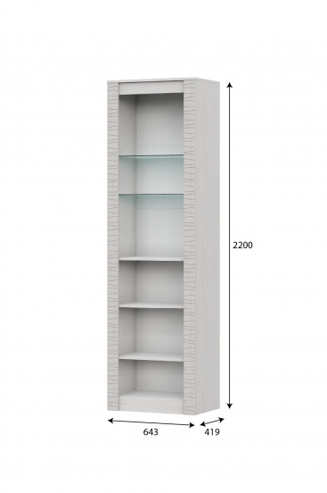 Пенал SV-МЕБЕЛЬ (МС Гамма 20 К) Серия №4 Ясень анкор  светлый / Сандал светлый, со стеклом - фото4