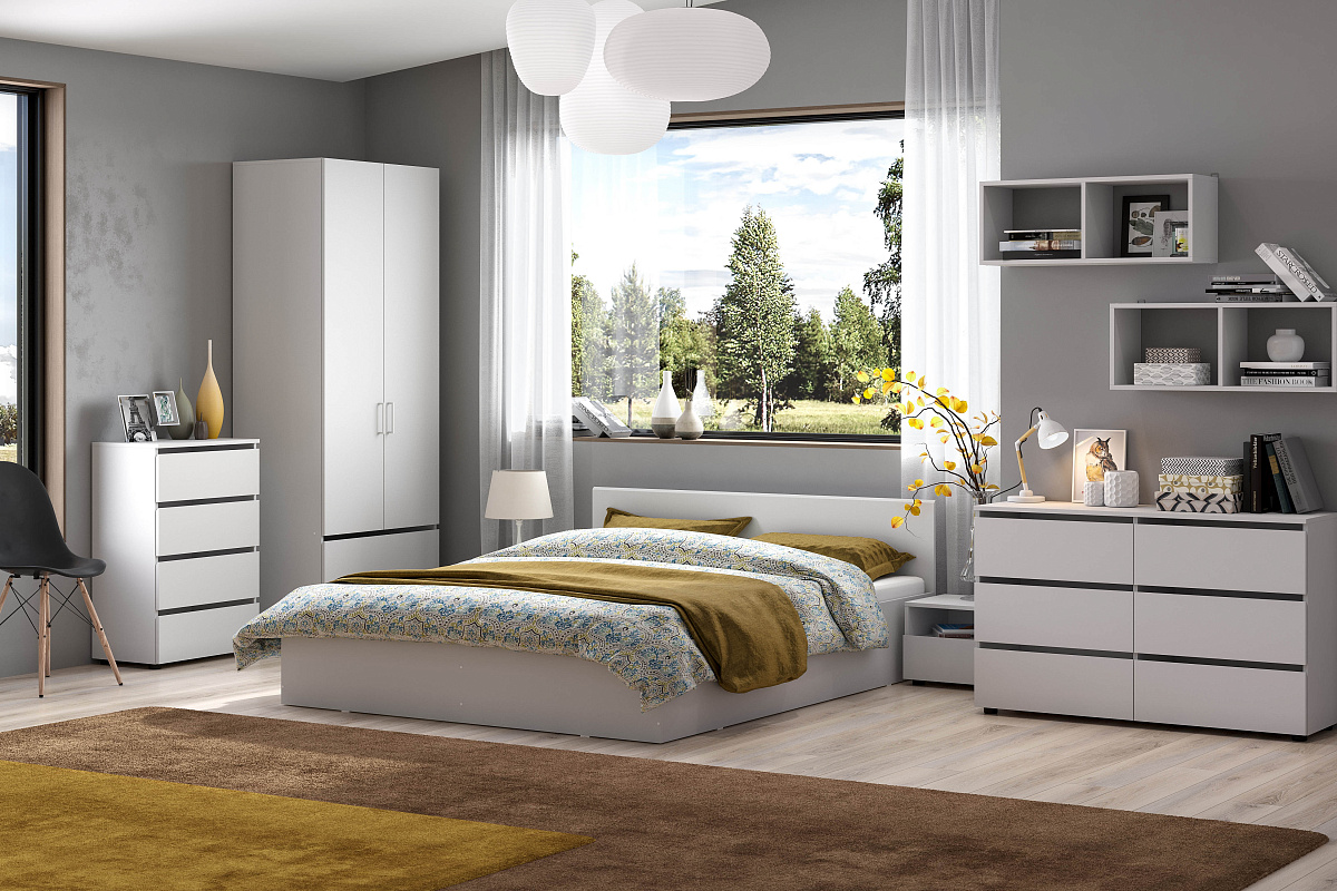 Полка книжная NN Мебель (МС Токио) Белый текстурный - фото3