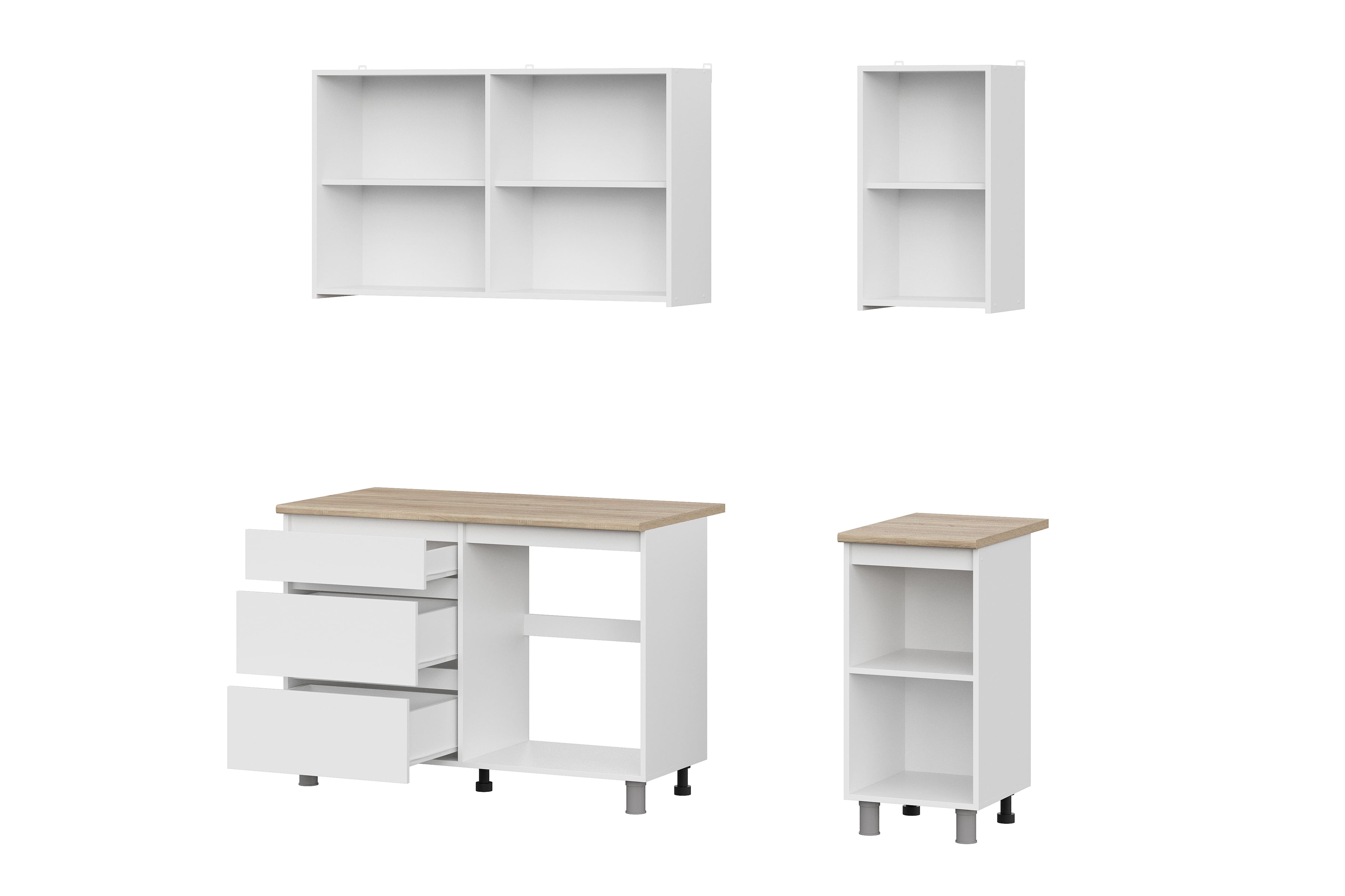 Кухонный гарнитур NN Мебель "Денвер" (1,6м) Серия 2 SAFE Белый/Дуб Сонома - фото3