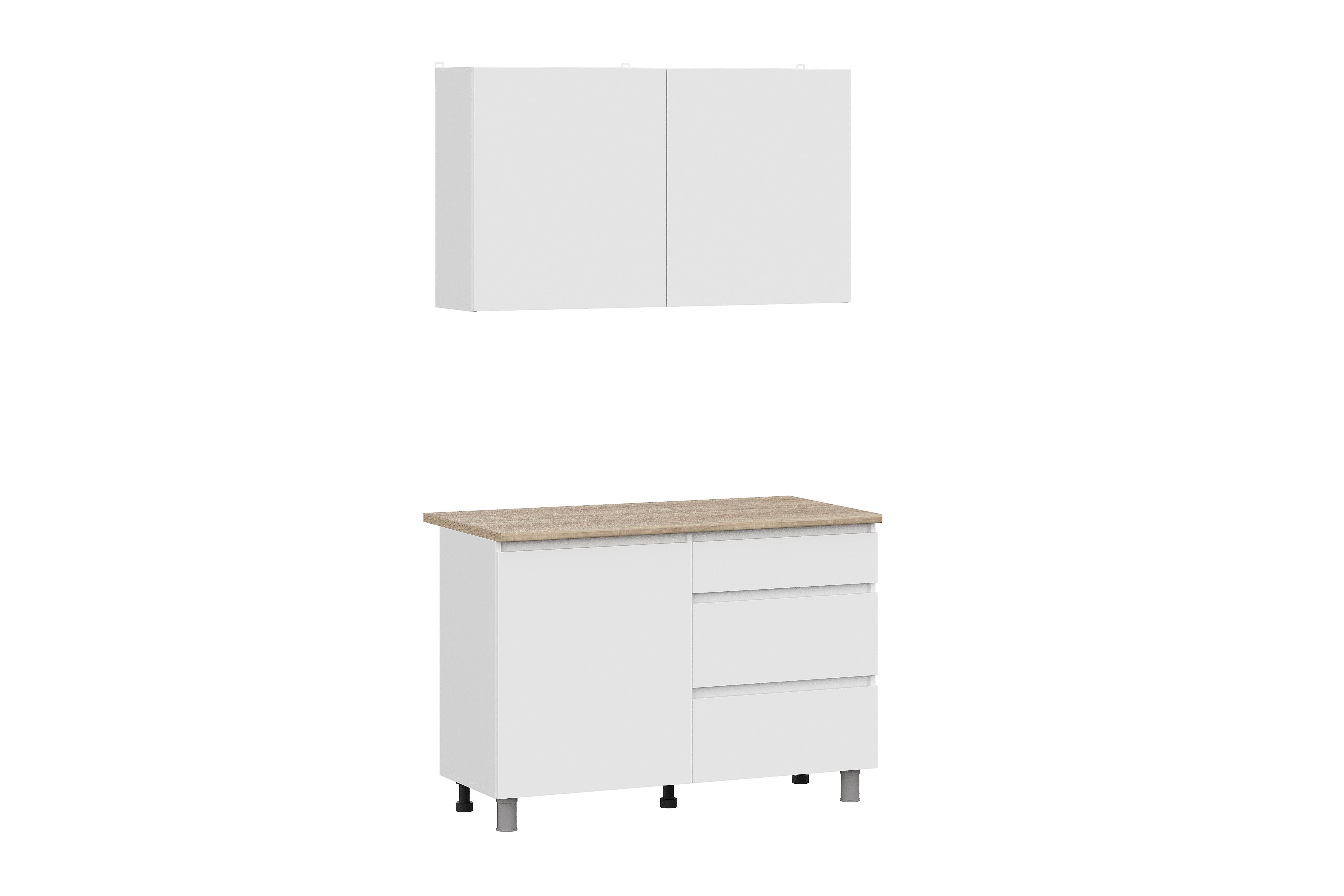 Кухонный гарнитур NN Мебель "Денвер" (1,2 м) Серия 2 SAFE Белый/Дуб Сонома - фото3