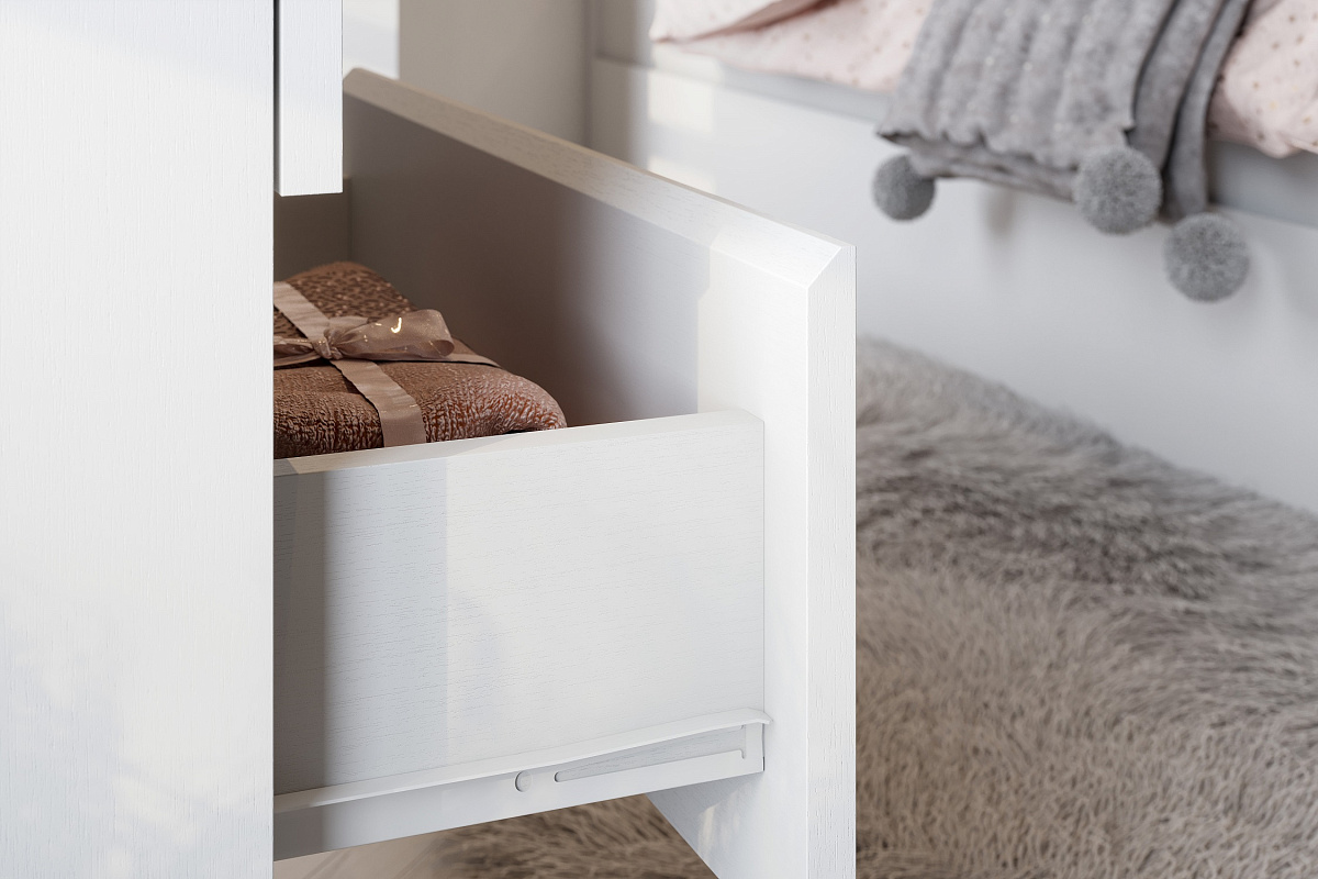 Комод NN Мебель (МС Токио) Белый текстурный, 4 ящ. - фото4