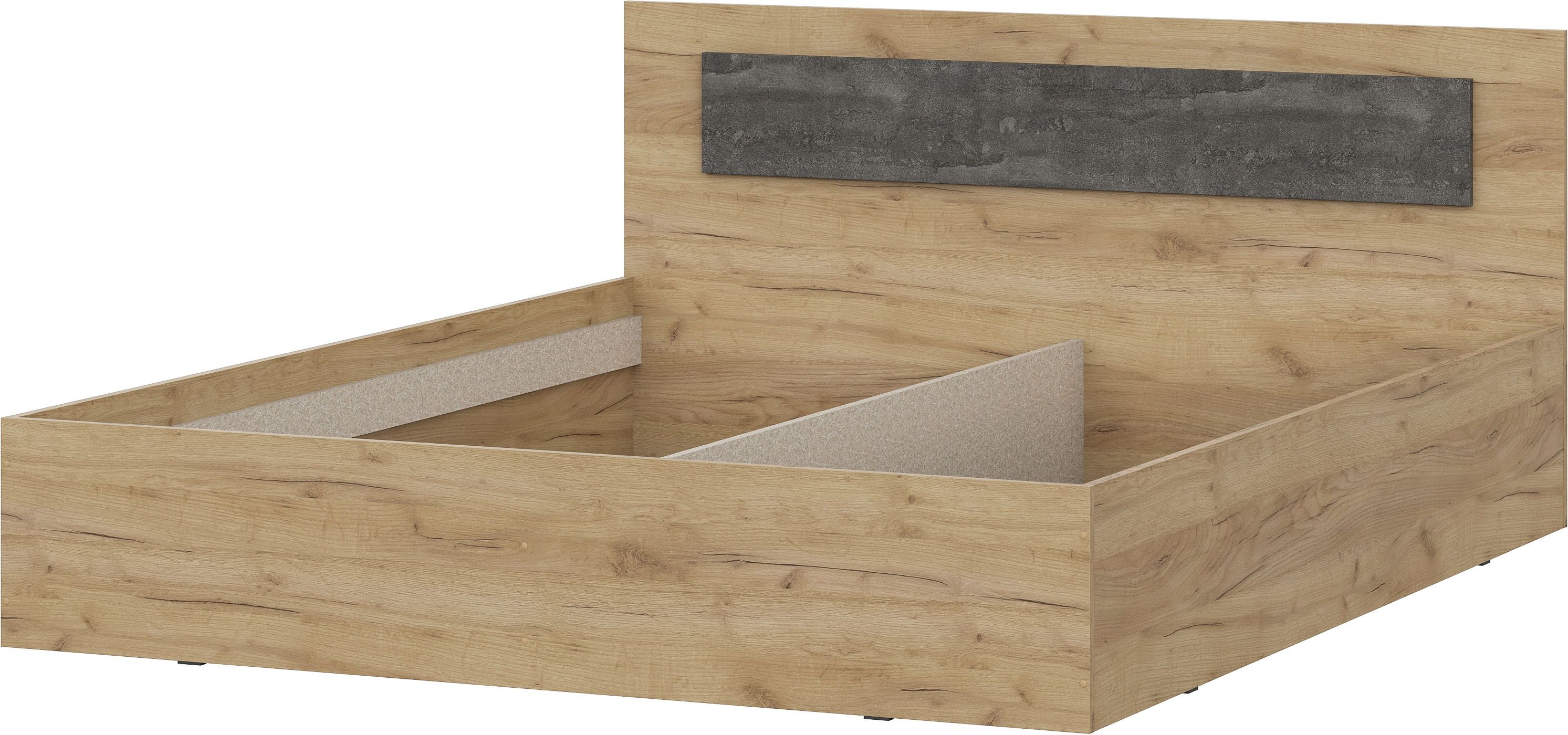 Кровать NN Мебель МСП 1 Дуб золотой/Камень темный 160/200, универсальная - фото