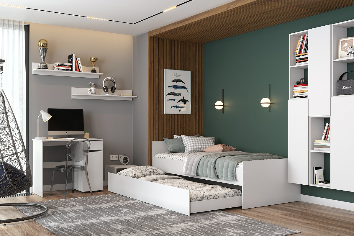 Стол письменный NN Мебель (МС Токио) Белый текстурный - фото3