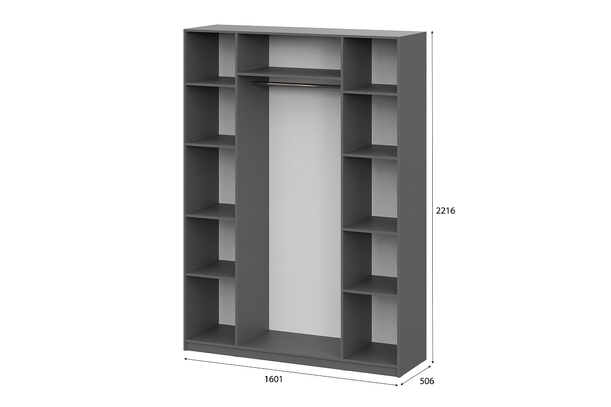 Шкаф NN Мебель ШК 5 (1600) Серия 2 Графит серый - фото3