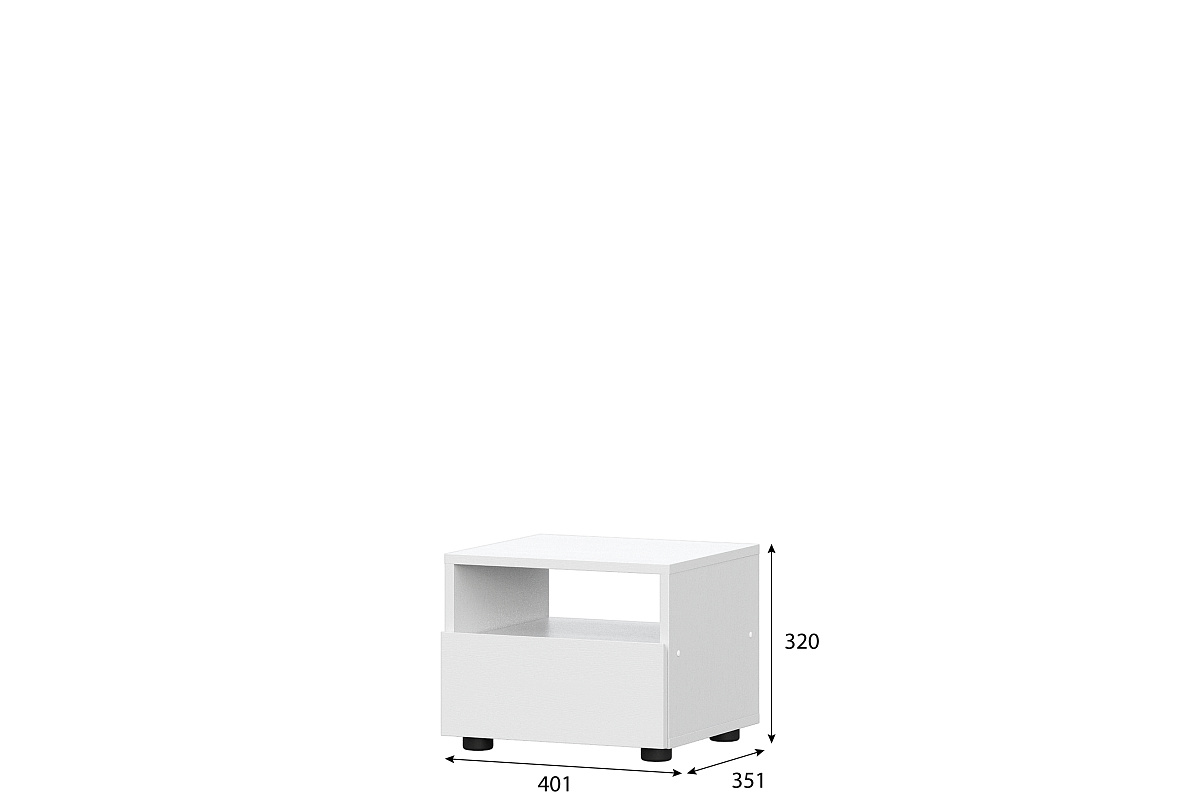 Тумба прикроватная NN Мебель (МС Токио) Белый текстурный - фото