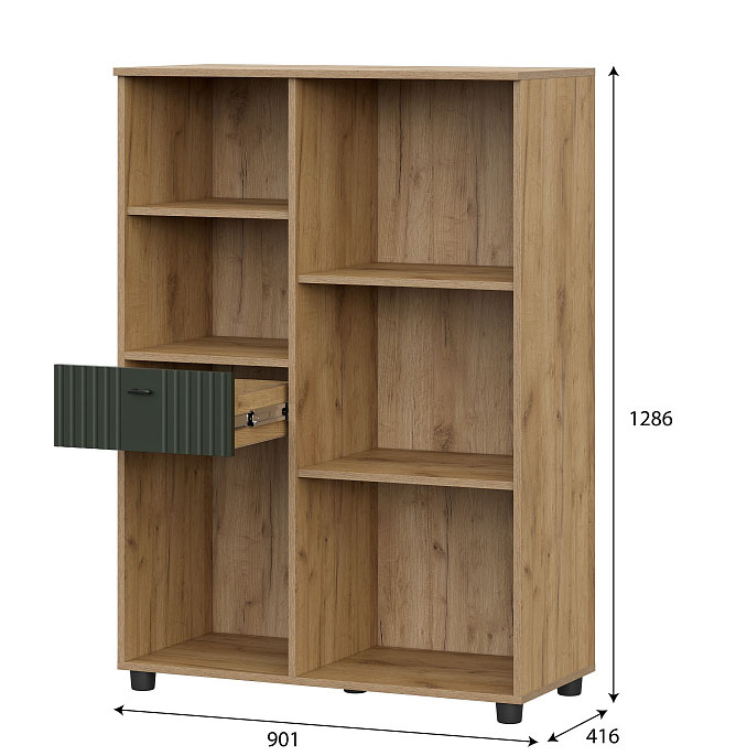 Тумба многофункциональная SV-МЕБЕЛЬ (МС Милан К) Дуб Золотой/Олива Софт - фото3