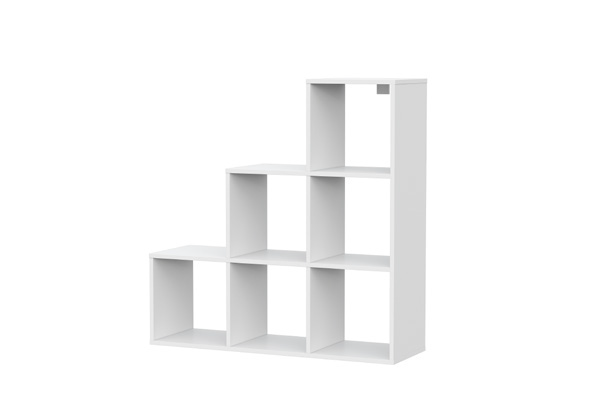 Стеллаж NN Мебель (МС Токио) лесенка Белый текстурный - фото