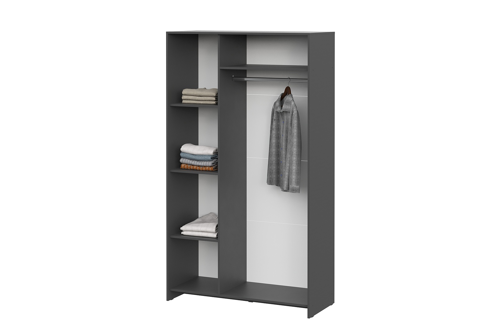 Шкаф трехстворчатый NN Мебель (МС Дольче К) Графит/Белый - фото2