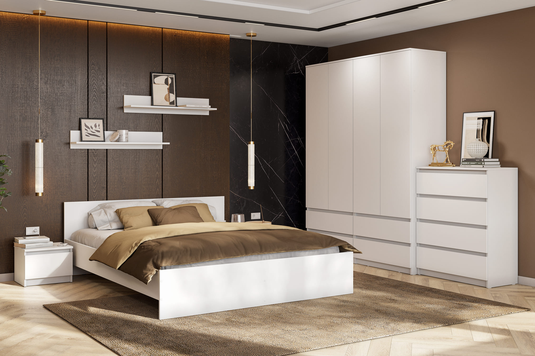 Кровать NN Мебель (МС Денвер К) Белый, 160/200 SAFE - фото2