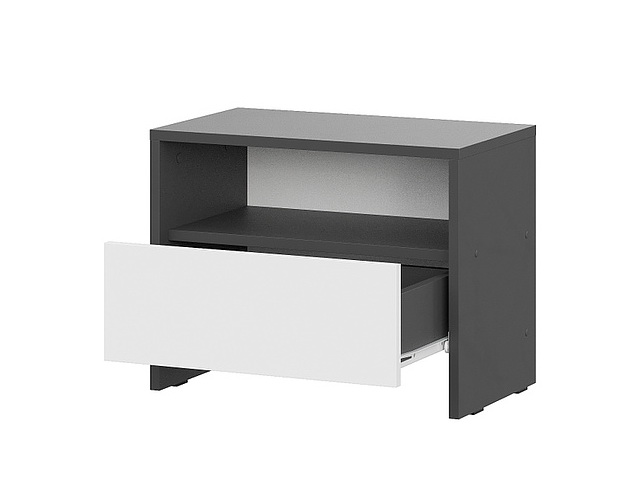 Тумба прикроватная NN Мебель (МС Дольче К) Графит/Белый - фото4
