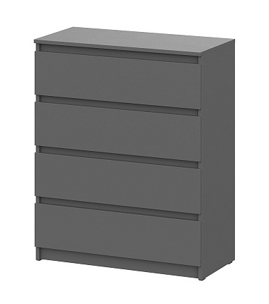 Комод NN Мебель (МС Денвер К) Графит серый, 4 ящ. - фото