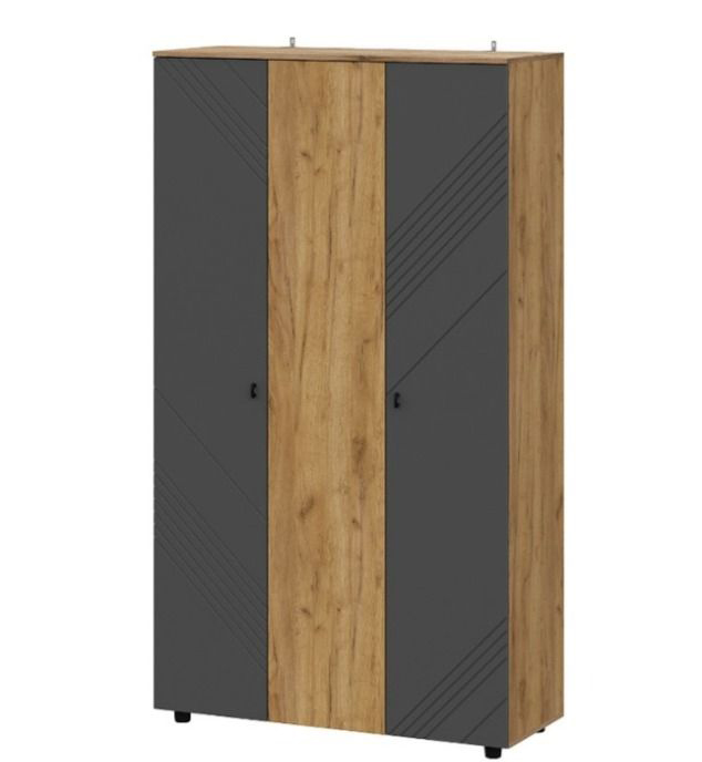 Шкаф NN Мебель (МС Байкал К) Дуб Золотой/Графит, трехстворчатый (SAFE) - фото