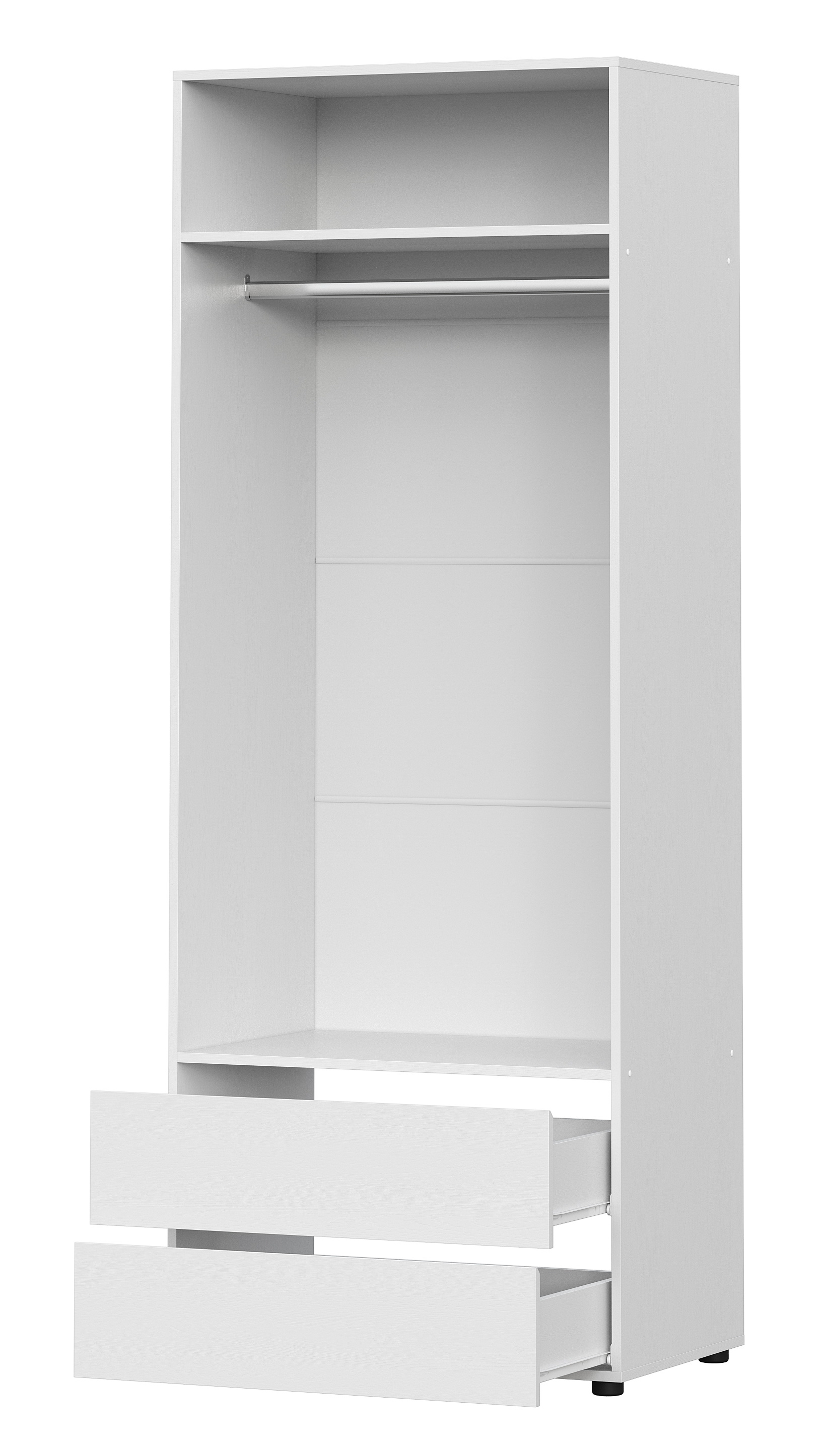 Шкаф NN Мебель (МС Токио) Белый текстурный, двухстворчатый с 2 ящ. - фото4