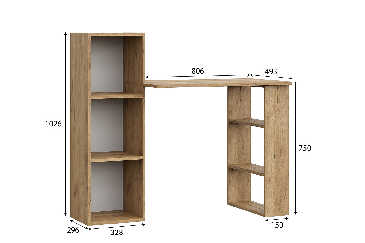 Стол компьютерный NN Мебель СТК 1 Дуб золотой - фото