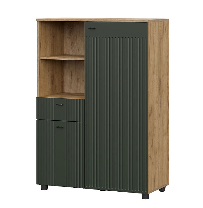 Тумба многофункциональная SV-МЕБЕЛЬ (МС Милан К) Дуб Золотой/Олива Софт - фото