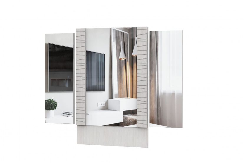 Зеркало SV-МЕБЕЛЬ (МС Гамма 20 К) Серия №4 Ясень анкор  светлый / Сандал св. (для стола туалетного) - фото