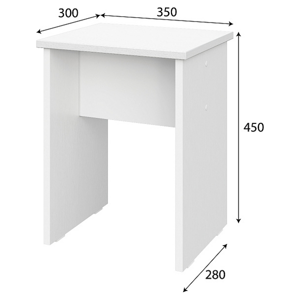 Табурет NN Мебель №4 Белый текстурный (КОМПЛЕКТ 2 шт) - фото3