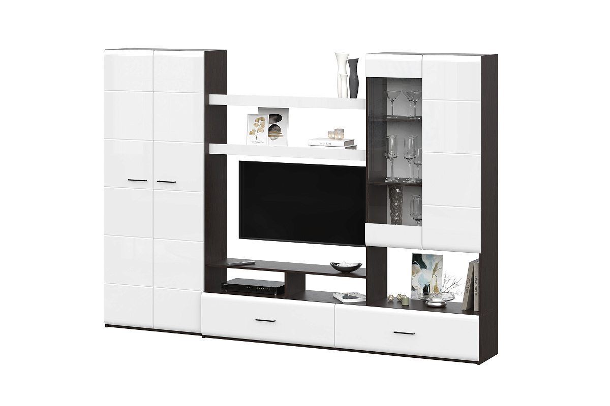 Мебель для гостиной К NN Мебель МГС 7 Дуб Венге/Белый глянец - фото2