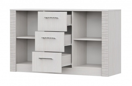 Комод SV-МЕБЕЛЬ (МС Гамма 20 К) Серия №4 Ясень анкор  светлый / Сандал светлый, 3 ящ. двухстворчатый - фото2