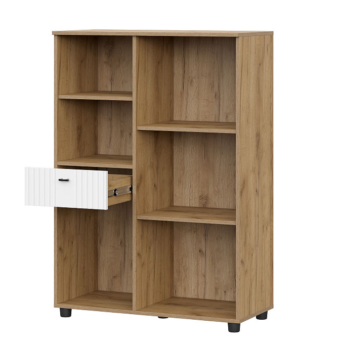 Тумба многофункциональная SV-МЕБЕЛЬ (МС Милан К) Дуб Золотой/Белый Матовый - фото2