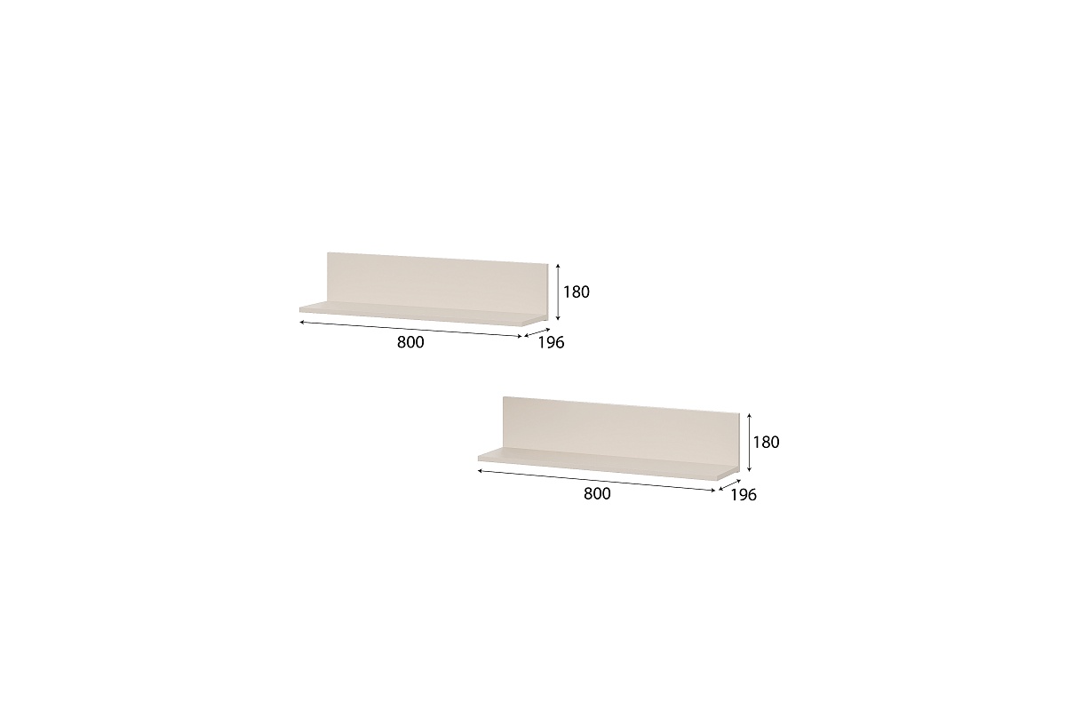 Полка навесная NN Мебель (МС Калипсо К) Меланж (комплект 2шт) - фото2