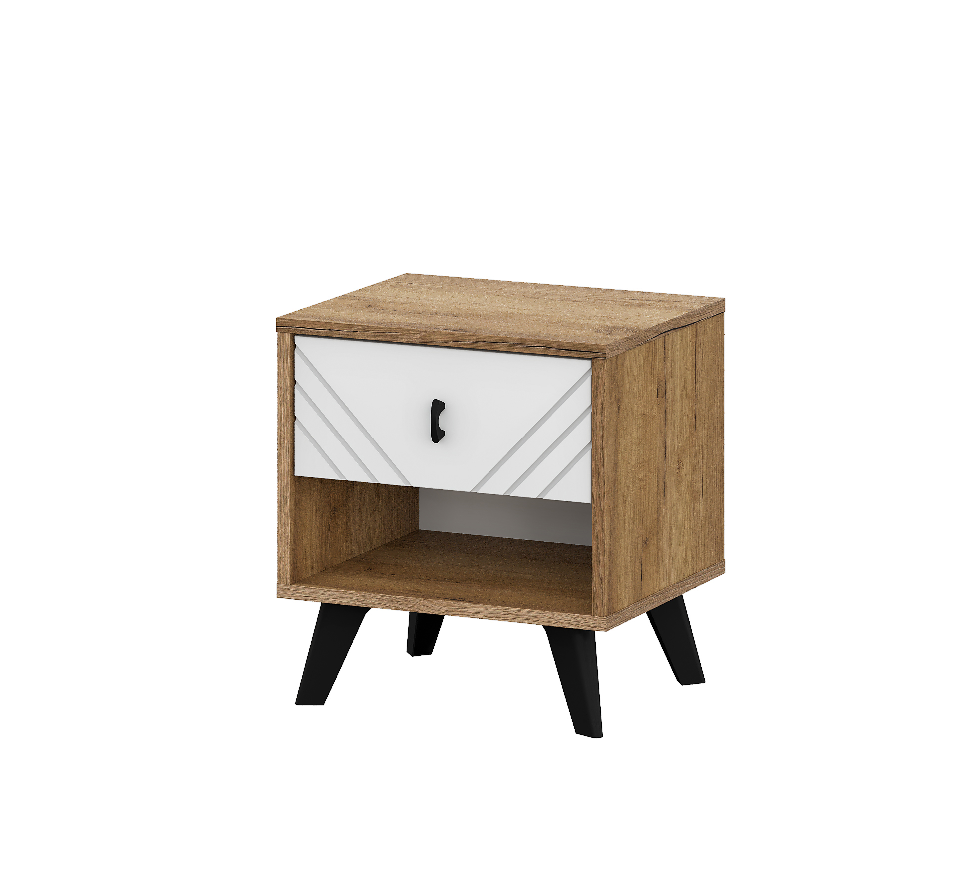 Тумба прикроватная NN Мебель (МС Байкал К) Дуб Золотой/Белый матовый - фото