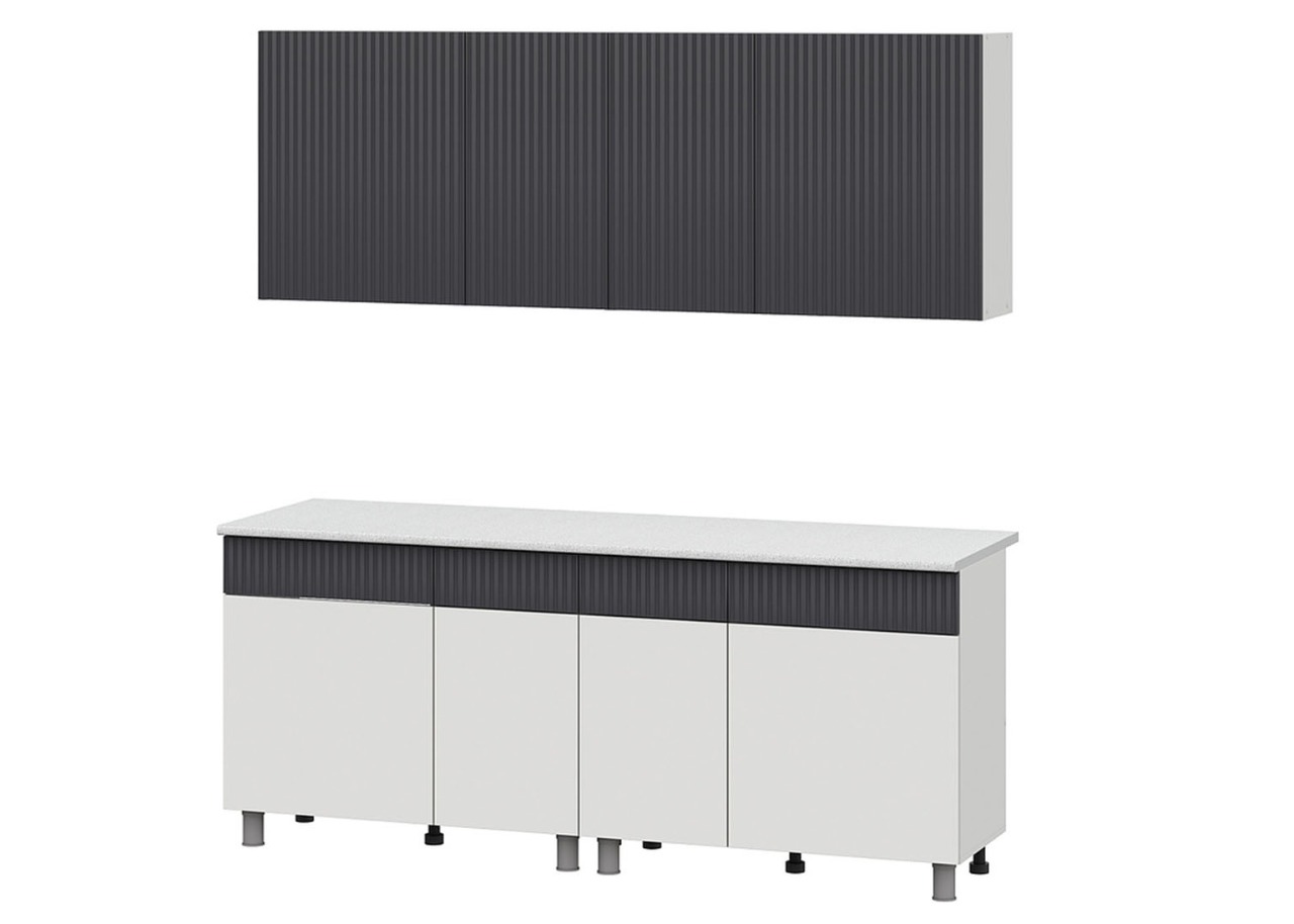 Кухонный гарнитур NN Мебель "София" 2 м Белый/Бланж/Графит матовый/Антарес - фото4