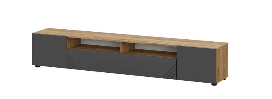 Тумба для ТВ NN Мебель (МС Байкал К) Дуб Золотой/Графит (SAFE) - фото