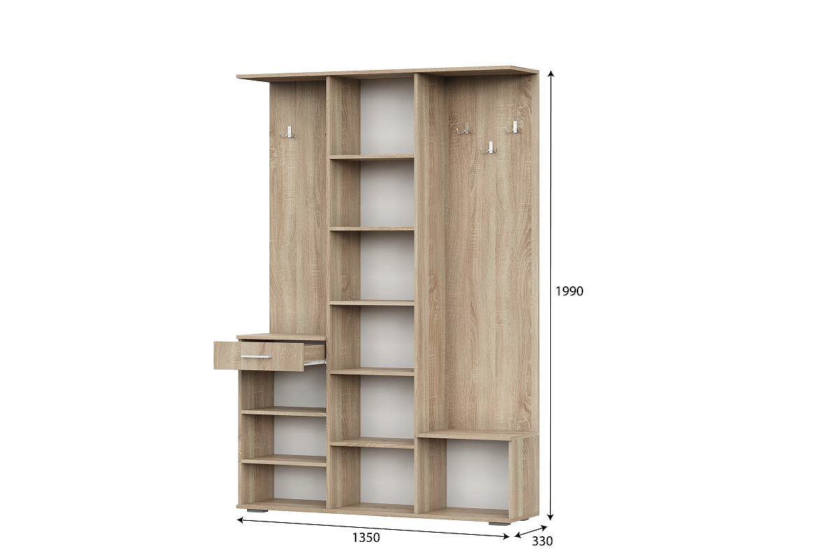 Прихожая NN Мебель ПР 1 Дуб Сонома/Белый - фото2