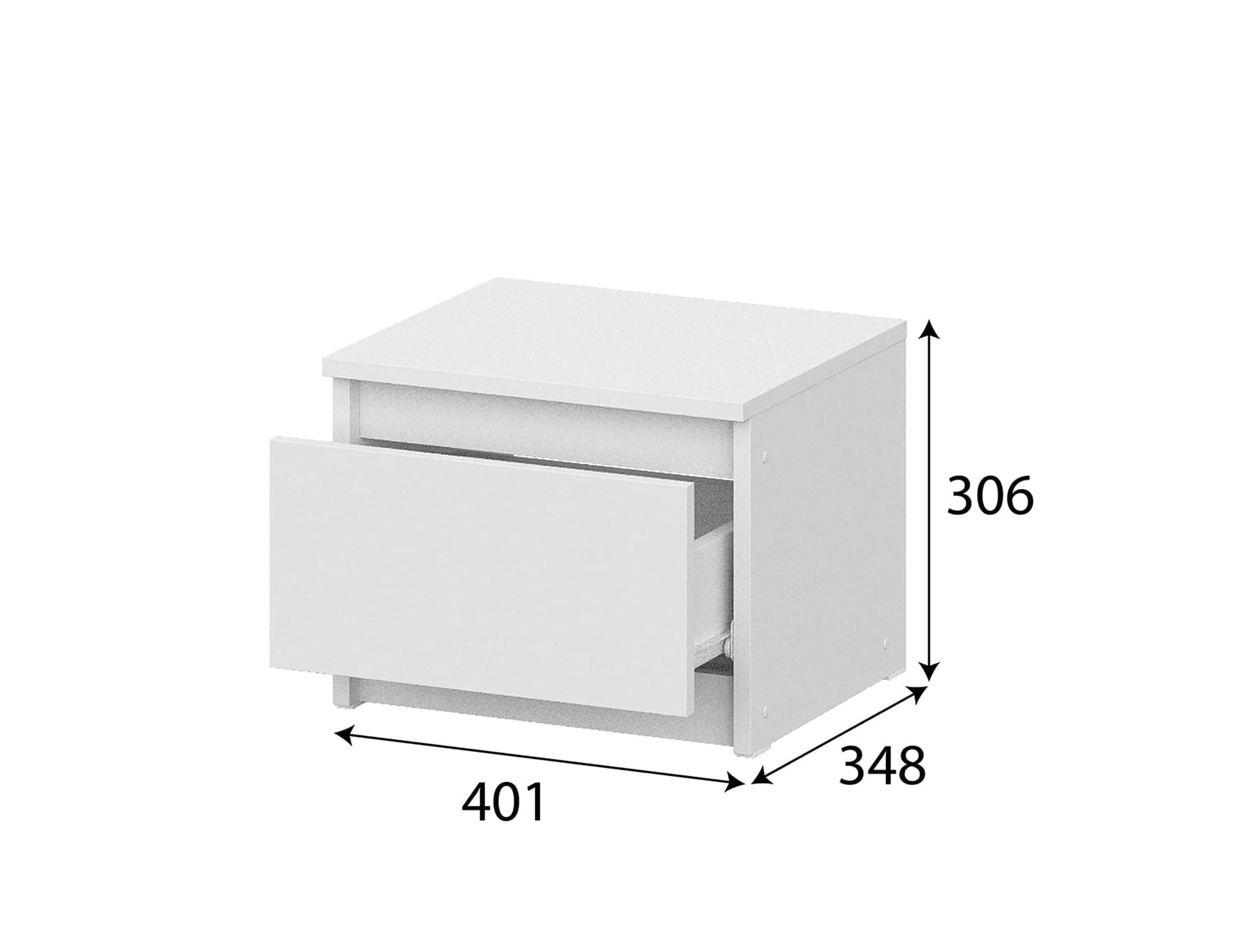 Тумба прикроватная NN Мебель (МС Денвер К) Белый - фото3