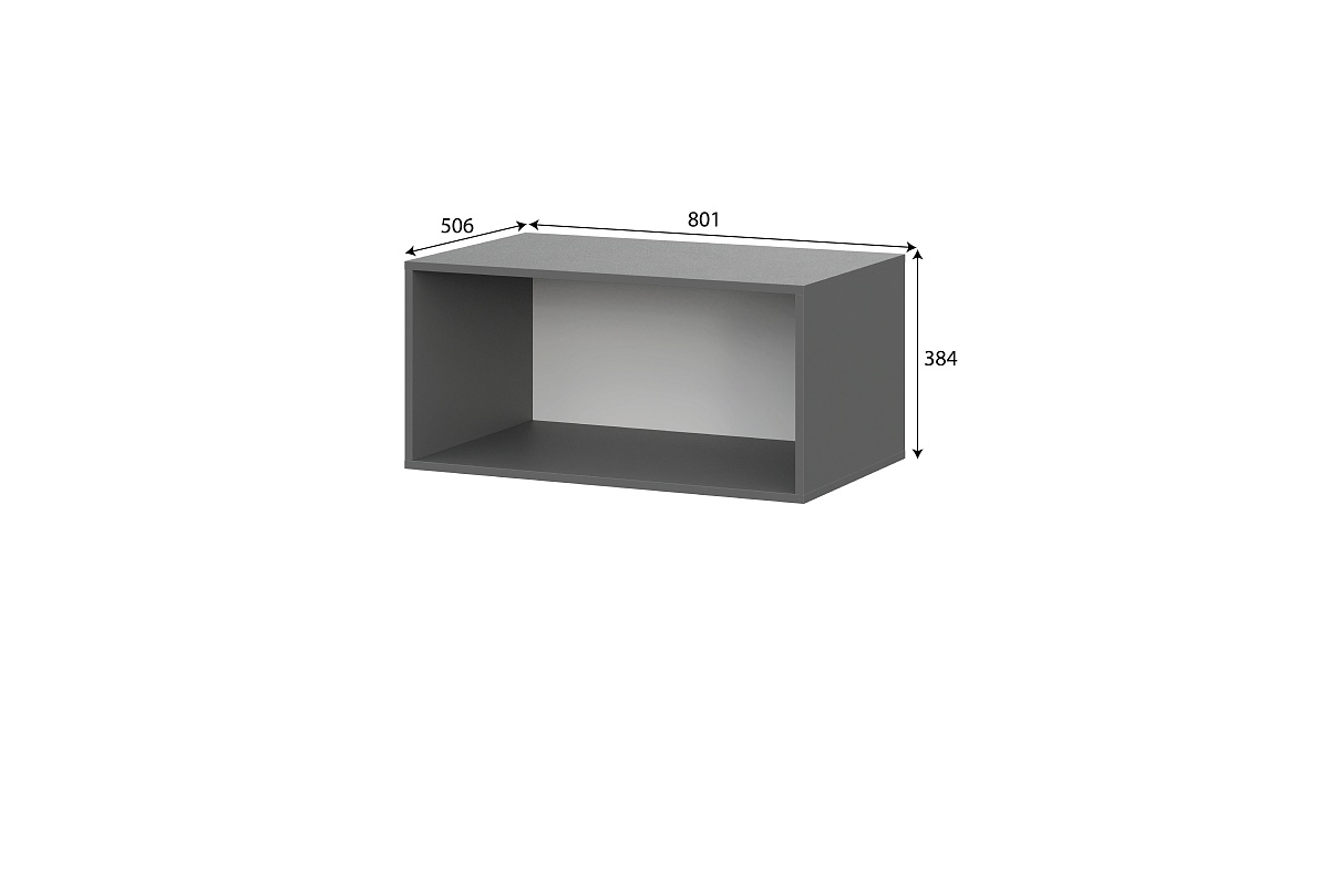 Шкаф NN Мебель ШК 5 (800) Антресоль Графит серый - фото3
