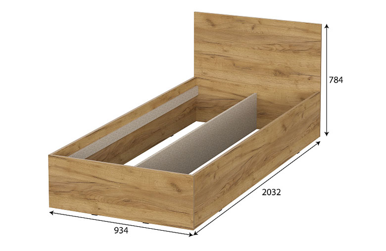 Кровать NN Мебель МСП 1 Дуб золотой 90/200 (серия 2) - фото3