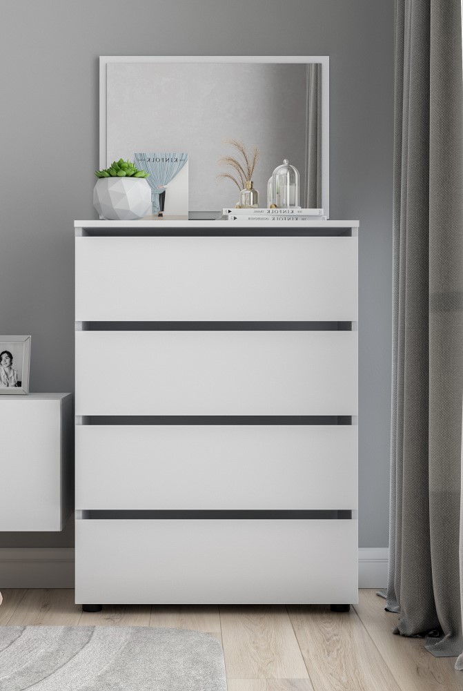 Комод NN Мебель (МС Токио) Белый текстурный, 4 ящ. - фото2