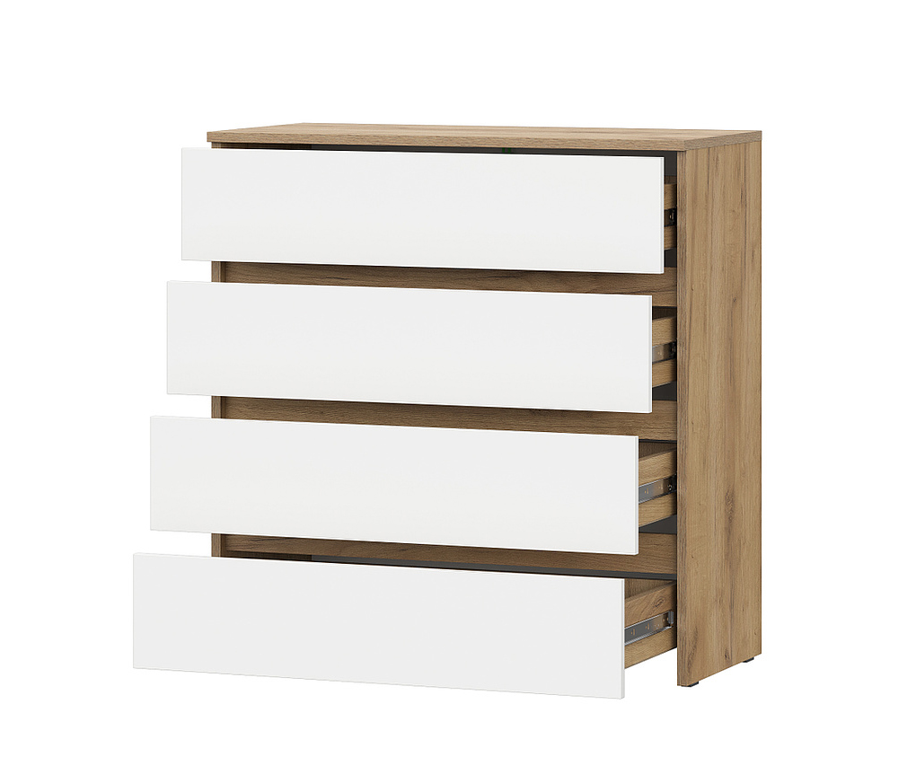 Комод NN Мебель (МС Некст К) Дуб Золотой/Белый, 4 ящика - фото4