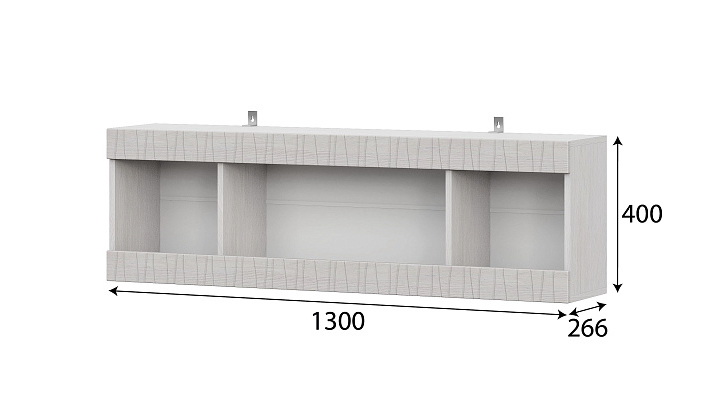 Полка навесная SV-МЕБЕЛЬ (МС Гамма 20 К) (1300) Серия №4 Ясень анкор  светлый - фото2