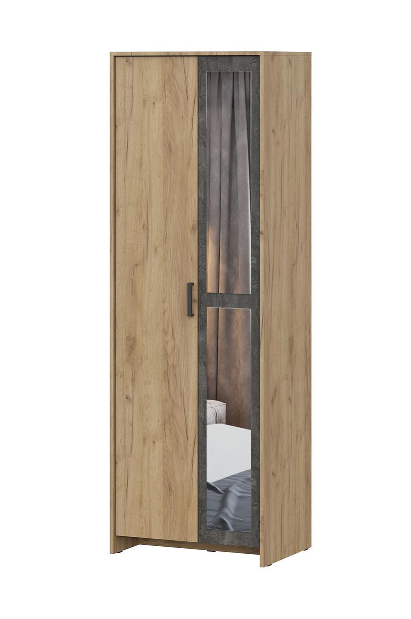 Шкаф NN Мебель МСП 1 Дуб золотой/Камень темный, двухстворчатый - фото4