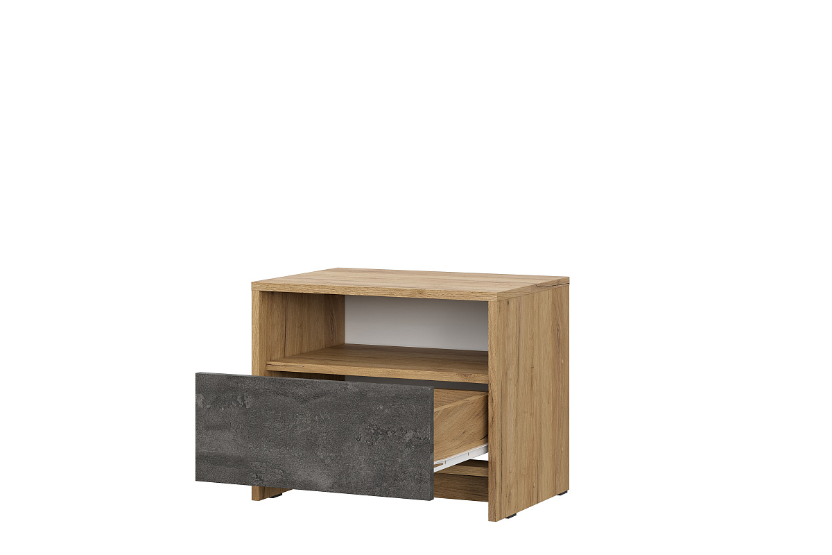 Тумба прикроватная NN Мебель МСП 1 Серия 2 Дуб золотой/Камень темный - фото2