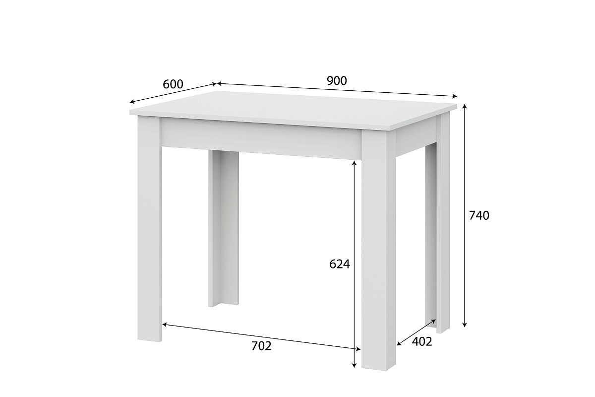 Стол обеденный NN Мебель СО 1 Белый - фото3