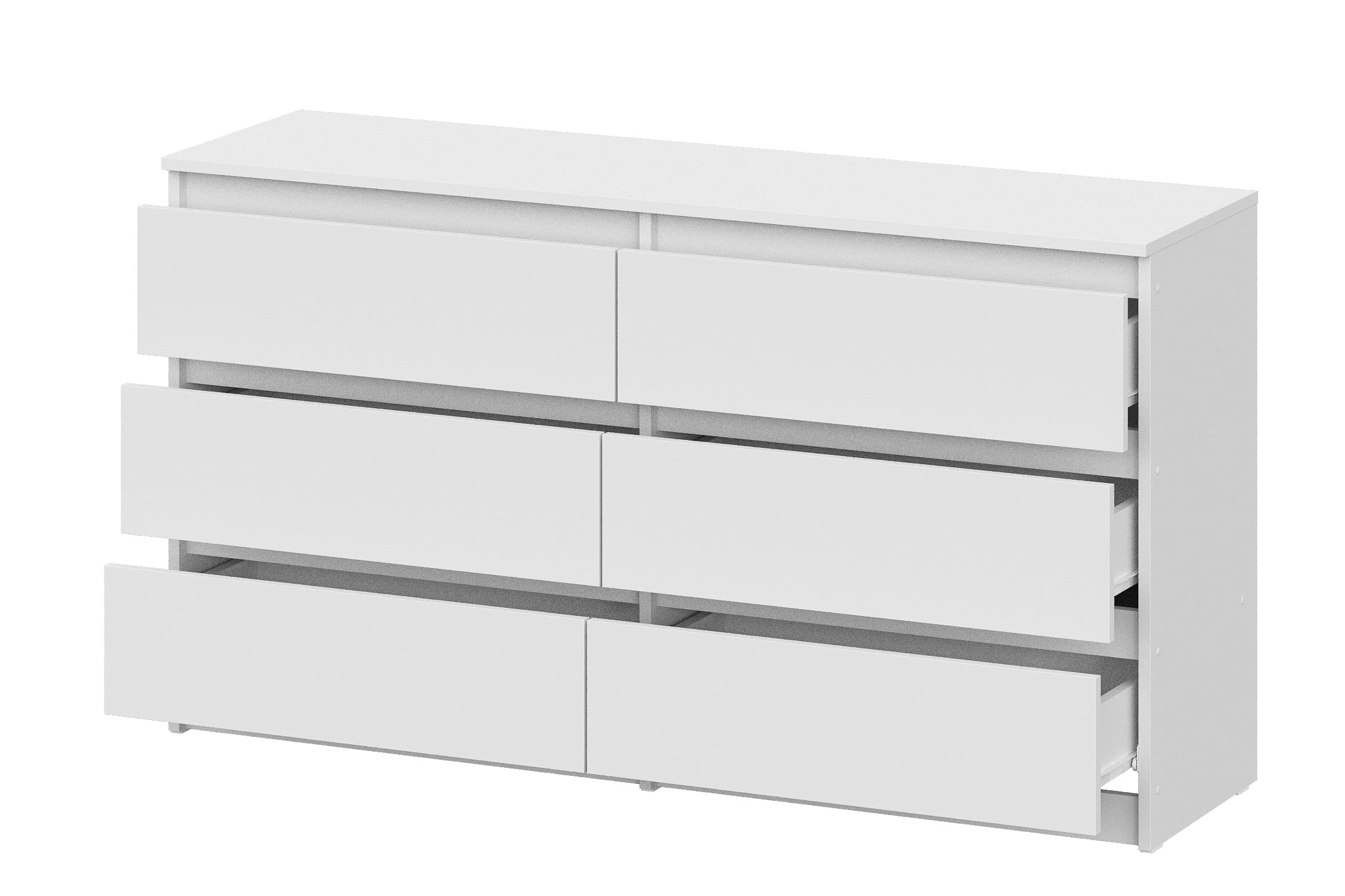 Комод NN Мебель (МС Денвер К) Серия 2 Белый, 6 ящ. (1,38м) SAFE - фото2