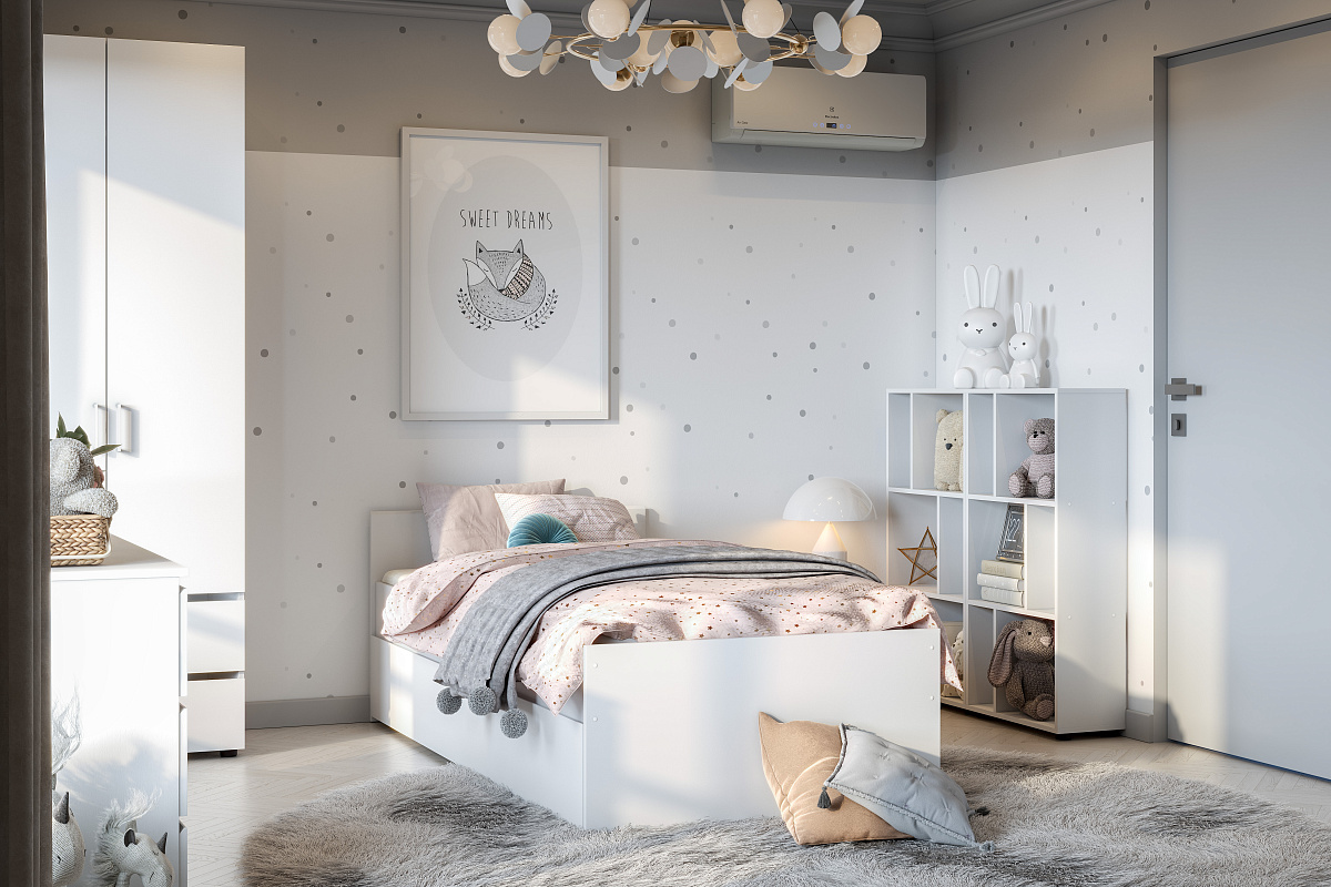 Стеллаж NN Мебель (МС Токио) Белый текстурный - фото2