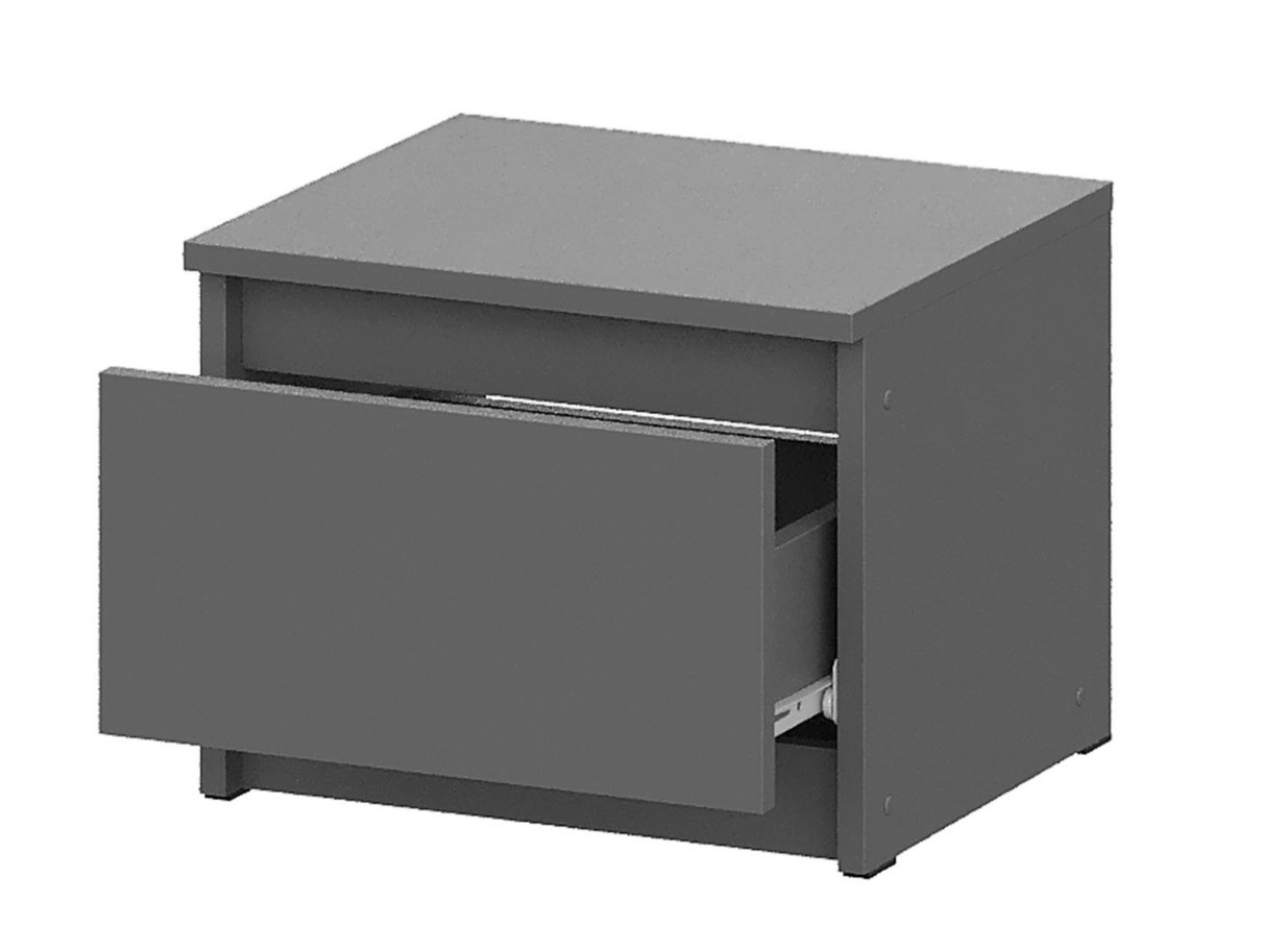 Тумба прикроватная NN Мебель (МС Денвер К) Графит серый - фото3