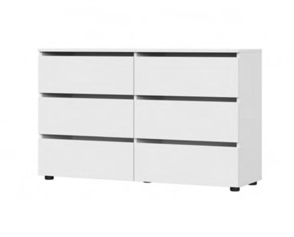 Комод NN Мебель (МС Токио) Белый текстурный, 6 ящ. - фото