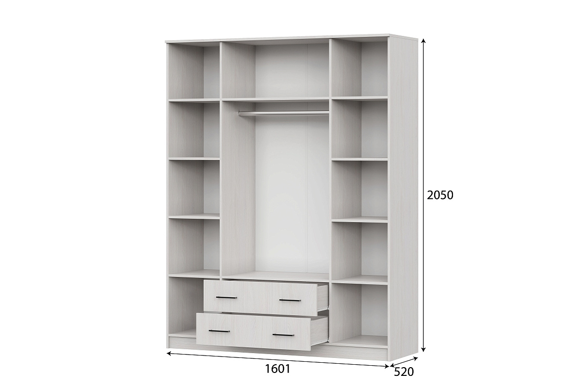 Шкаф NN Мебель ШК 1 (серия 2) Ясень Анкор светлый - фото3